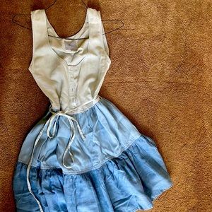 RAILS soft viscose denim blue tiered mini dress S